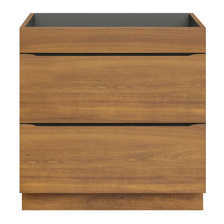 GoodHome Meuble sous vasque à poser effet noyer l.80 x H.82 x P.45 cm, Imandra* Meuble Buanderie|Meuble De Salle De Bains Faible Profondeur