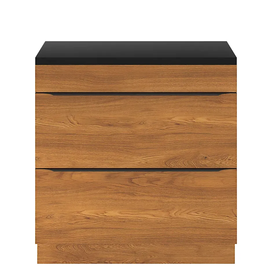 GoodHome Meuble sous vasque à poser effet noyer l.80 x H.82 x P.45 cm, Imandra* Meuble Buanderie|Meuble De Salle De Bains Faible Profondeur