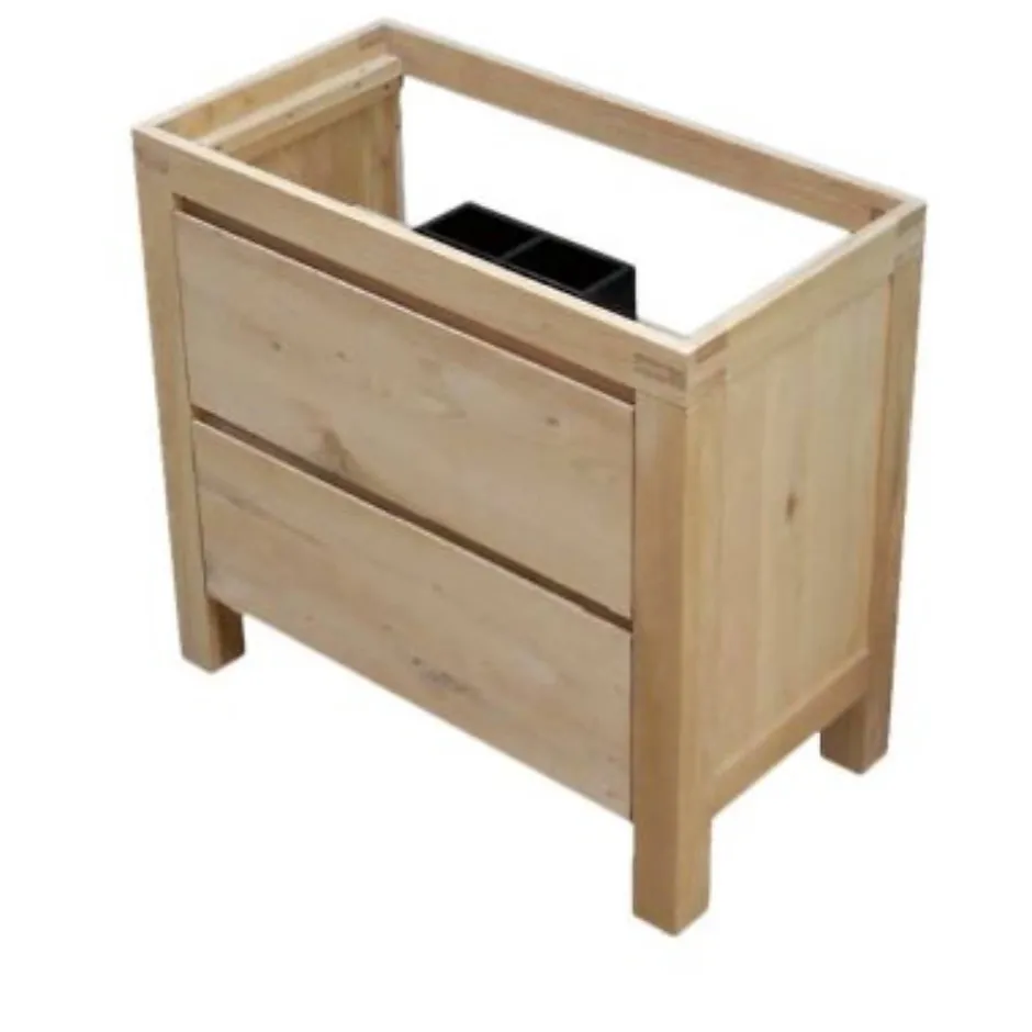 Cooke & Lewis Meuble sous vasque à poser chêne massif et plaqué chêne l.90 cm + plan de toilette en chêne, Harmon* Meuble Buanderie