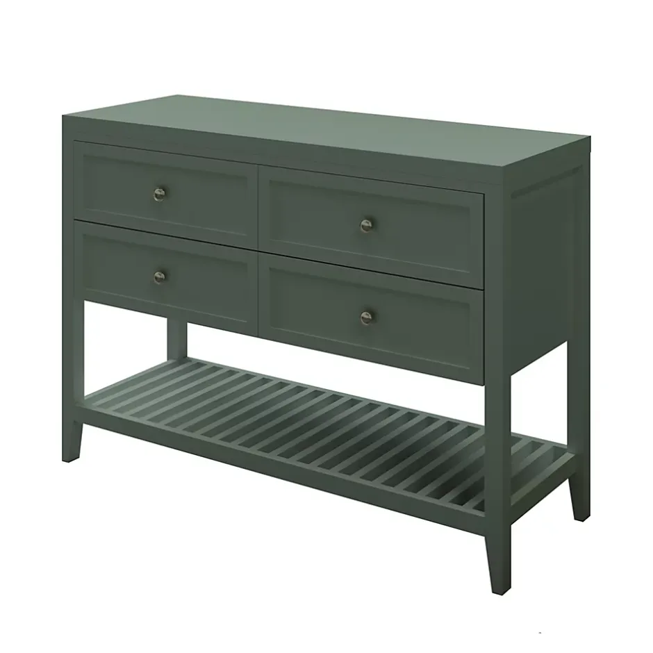 GoodHome Meuble sous vasque à poser l.120 cm vert + plan de toilette, Perma