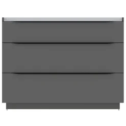 Meuble sous vasque à poser gris anthracite l.120 x H.88 x P.50 cm, Pamili* Meuble Buanderie|Meuble Sous-Vasque