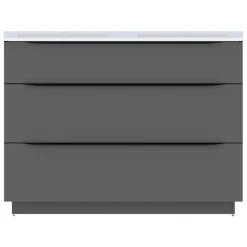 Meuble sous vasque à poser gris anthracite l.120 x H.88 x P.50 cm, Pamili* Meuble Buanderie|Meuble Sous-Vasque