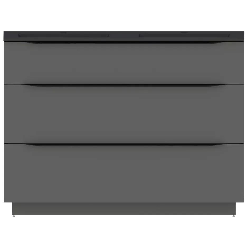 Meuble sous vasque à poser gris anthracite l.120 x H.88 x P.50 cm, Pamili* Meuble Buanderie|Meuble Sous-Vasque