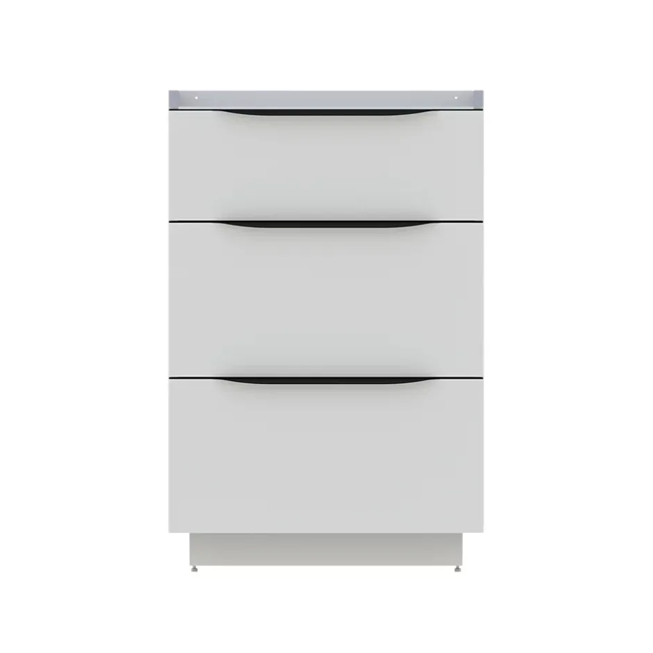 Meuble sous vasque à poser blanc mat l.60 x H.88 x P.50 cm, Pamili
