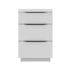 Meuble sous vasque à poser blanc mat l.60 x H.88 x P.50 cm, Pamili