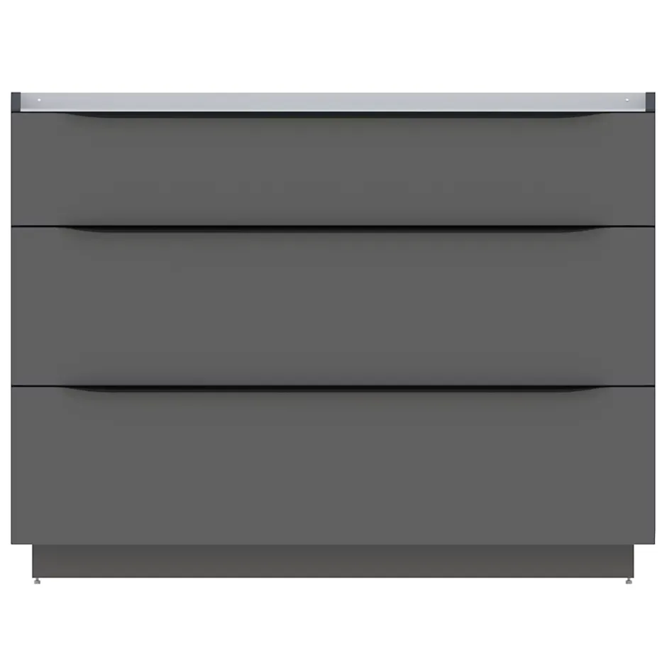 Meuble sous vasque à poser gris anthracite brillant l.120 x H.88 x P.50 cm, Pamili* Meuble Buanderie