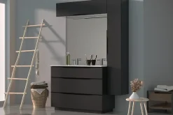 Meuble sous vasque à poser gris anthracite brillant l.120 x H.88 x P.50 cm, Pamili* Meuble Buanderie