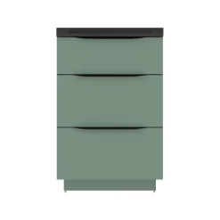 Meuble sous vasque à poser vert sauge mat l.60 x H.88 x P.50 cm, Pamili* Meuble Buanderie|Meuble Sous-Vasque