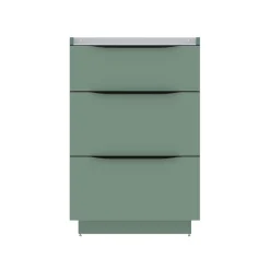 Meuble sous vasque à poser vert sauge mat l.60 x H.88 x P.50 cm, Pamili* Meuble Buanderie|Meuble Sous-Vasque