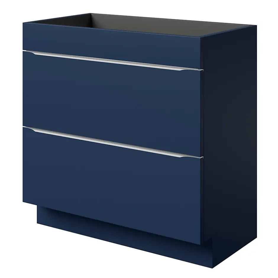 GoodHome Meuble sous vasque à poser bleu nuit mat l.80 x H.82 x P.45 cm, Imandra* Meuble Buanderie|Meuble De Salle De Bains Faible Profondeur