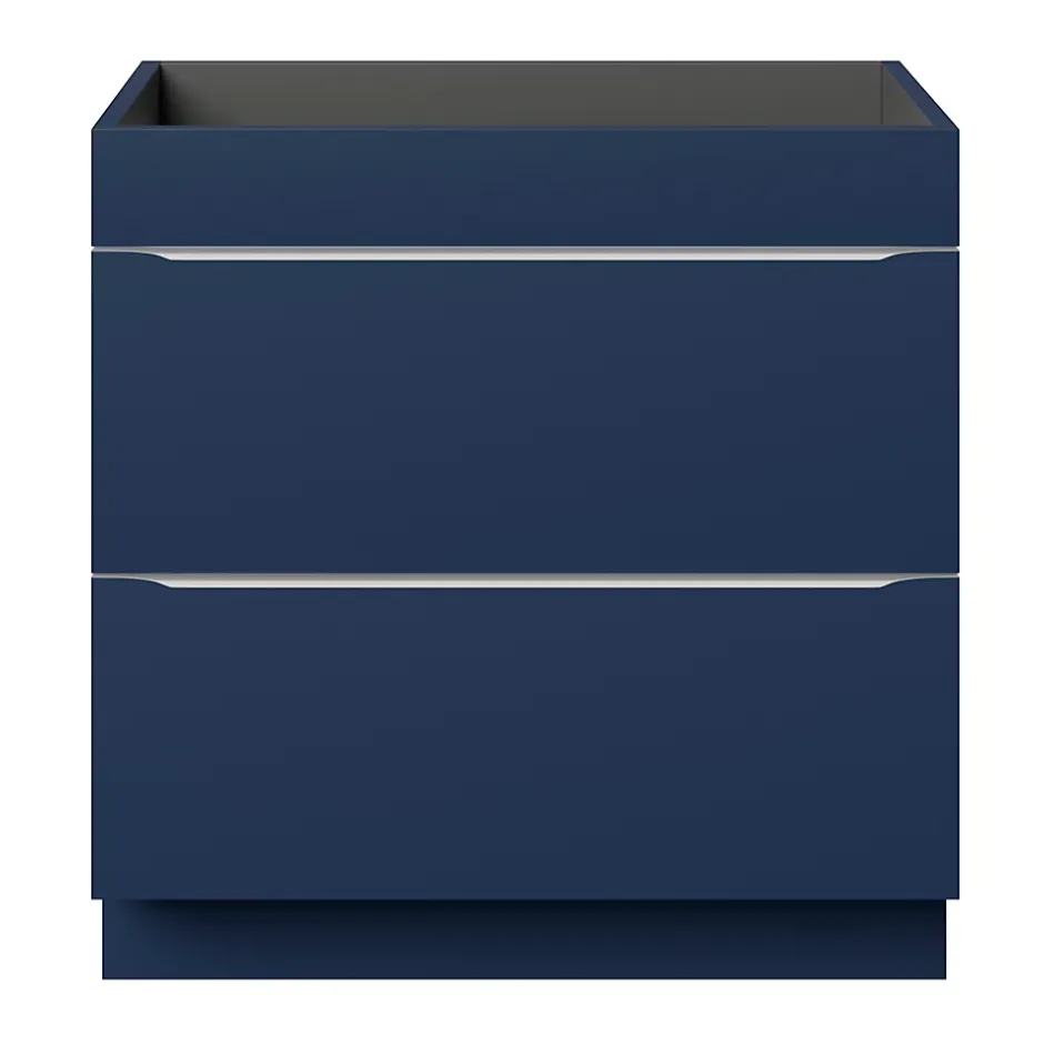 GoodHome Meuble sous vasque à poser bleu nuit mat l.80 x H.82 x P.45 cm, Imandra* Meuble Buanderie|Meuble De Salle De Bains Faible Profondeur