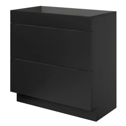 GoodHome Meuble sous vasque à poser noir mat l.80 x H.82 x P.45 cm, Imandra