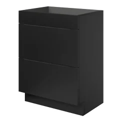 GoodHome Meuble sous vasque à poser noir mat l.60 x H.82 x P.45 cm, Imandra