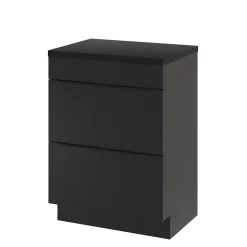 GoodHome Meuble sous vasque à poser noir mat l.60 x H.82 x P.45 cm, Imandra