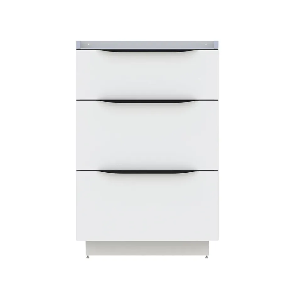 Meuble sous vasque à poser blanc brillant l.60 x H.88 x P.50 cm, Pamili* Meuble Buanderie|Meuble Sous-Vasque