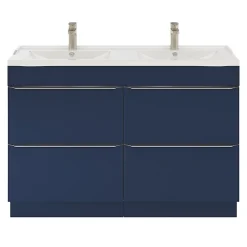 GoodHome Meuble sous vasque à poser bleu nuit mat l.120 x H.82 x P.45 cm, Imandra* Meuble Buanderie