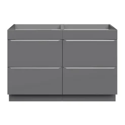 GoodHome Meuble sous vasque à poser gris brillant l.120 x H.82 x P.45 cm, Imandra