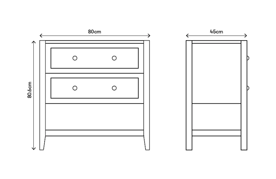 GoodHome Meuble sous vasque à poser 2 tiroirs 1 niche blanc mat l.80 cm, Perma* Meuble Buanderie|Meuble Sous-Vasque