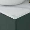 GoodHome Meuble sous vasque à poser l.120 cm vert + plan de toilette effet marbre blanc Cadélia, Perma