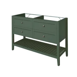GoodHome Meuble sous vasque à poser l.120 cm vert + plan de toilette effet marbre blanc Cadélia, Perma