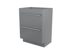 GoodHome Meuble sous vasque à poser gris brillant l.60 x H.82 x P.45 cm, Imandra* Meuble Buanderie|Meuble Sous-Vasque