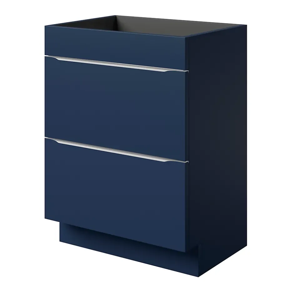 GoodHome Meuble sous vasque à poser bleu nuit mat l.60 x H.82 x P.45 cm, Imandra* Meuble Buanderie
