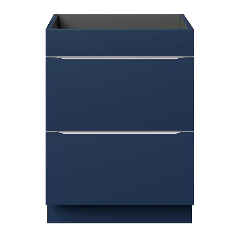 GoodHome Meuble sous vasque à poser bleu nuit mat l.60 x H.82 x P.45 cm, Imandra* Meuble Buanderie