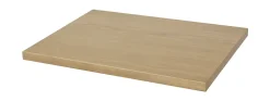 GoodHome Meuble sous vasque à poser 2 tiroirs 1 niche placage chêne l.60 cm + plan de toilette placage chêne, Perma