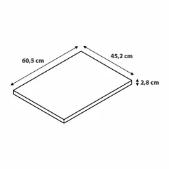 GoodHome Meuble sous vasque à poser 2 tiroirs 1 niche placage chêne l.60 cm + plan de toilette placage chêne, Perma