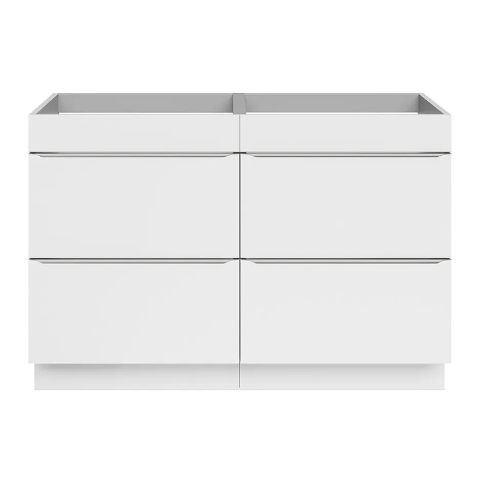 GoodHome Meuble sous vasque à poser blanc brillant l.120 x H.82 x P.45 cm, Imandra* Rangement Buanderie|Meuble Buanderie
