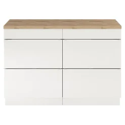 GoodHome Meuble sous vasque à poser blanc brillant l.120 x H.82 x P.45 cm, Imandra* Rangement Buanderie|Meuble Buanderie