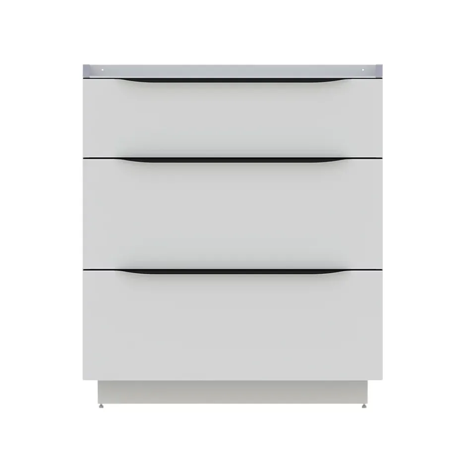 Meuble sous vasque à poser blanc mat l.80 x H.88 x P.50 cm, Pamili