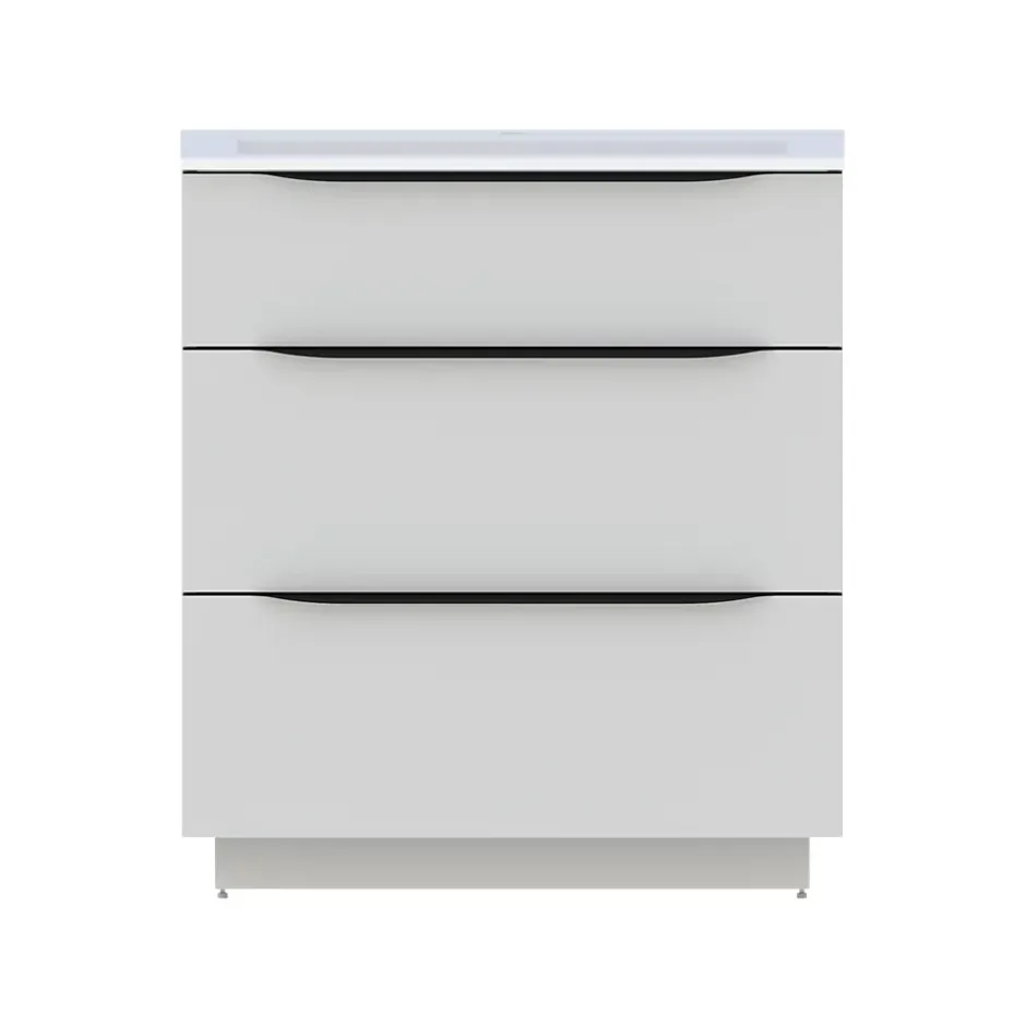 Meuble sous vasque à poser blanc mat l.80 x H.88 x P.50 cm, Pamili