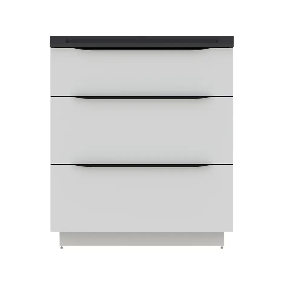 Meuble sous vasque à poser blanc mat l.80 x H.88 x P.50 cm, Pamili