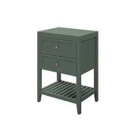GoodHome Meuble sous vasque à poser l.60 cm vert + plan de toilette, Perma