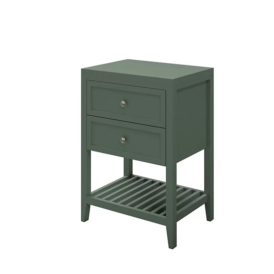 GoodHome Meuble sous vasque à poser l.60 cm vert + plan de toilette, Perma