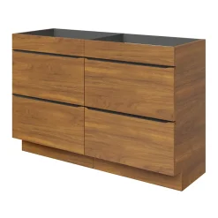 GoodHome Meuble sous vasque à poser effet noyer l.120 x H.82 x P.45 cm, Imandra