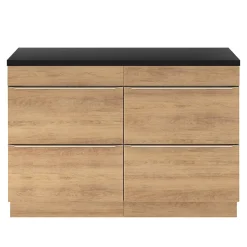 GoodHome Meuble sous vasque à poser effet chêne l.120 x H.82 x P.45 cm, Imandra* Meuble Buanderie|Meuble De Salle De Bains Faible Profondeur