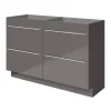 GoodHome Meuble sous vasque à poser gris taupe brillant l.120 x H.82 x P.45 cm, Imandra* Meuble Buanderie|Meuble De Salle De Bains Faible Profondeur