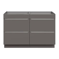 GoodHome Meuble sous vasque à poser gris taupe brillant l.120 x H.82 x P.45 cm, Imandra* Meuble Buanderie|Meuble De Salle De Bains Faible Profondeur