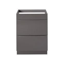 GoodHome Meuble sous vasque à poser gris taupe brillant l.60 x H.82 x P.45 cm, Imandra