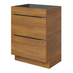 GoodHome Meuble sous vasque à poser effet noyer l.60 x H.82 x P.45 cm, Imandra