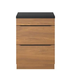 GoodHome Meuble sous vasque à poser effet noyer l.60 x H.82 x P.45 cm, Imandra