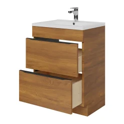 GoodHome Meuble sous vasque à poser effet noyer l.60 x H.82 x P.45 cm, Imandra