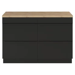 GoodHome Meuble sous vasque à poser noir mat l.120 x H.82 x P.45 cm, Imandra* Meuble Buanderie|Meuble De Salle De Bains Faible Profondeur