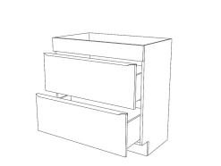 GoodHome Meuble sous vasque à poser gris l.80 x H.82 x P.45 cm, Imandra