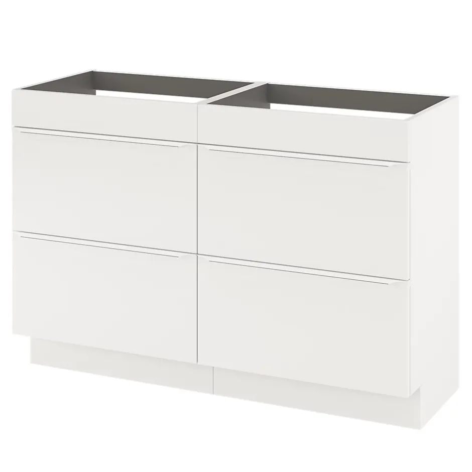 GoodHome Meuble sous vasque à poser blanc mat l.120 x H.82 x P.45 cm, Imandra
