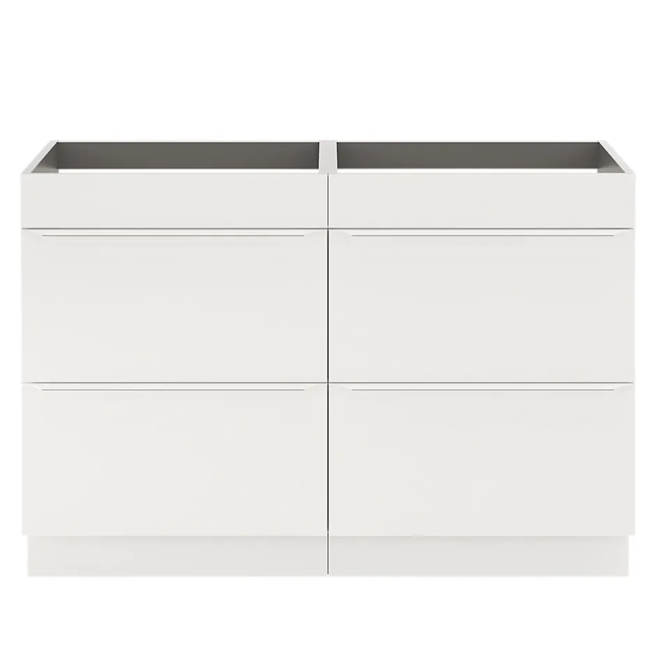 GoodHome Meuble sous vasque à poser blanc mat l.120 x H.82 x P.45 cm, Imandra