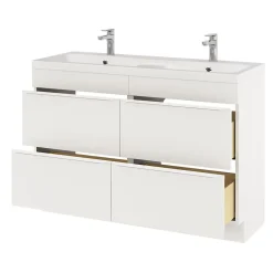 GoodHome Meuble sous vasque à poser blanc mat l.120 x H.82 x P.45 cm, Imandra