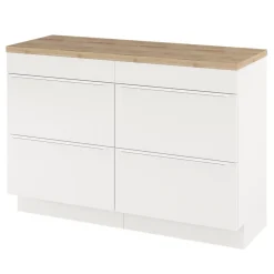 GoodHome Meuble sous vasque à poser blanc mat l.120 x H.82 x P.45 cm, Imandra